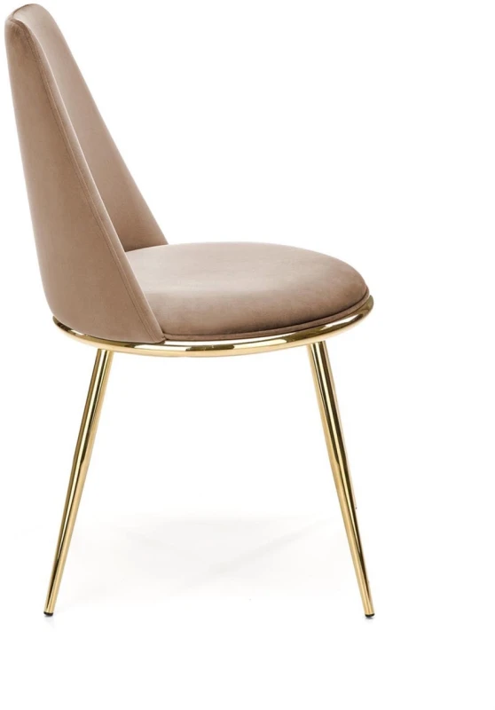 Krzesło K460 tapicerowane do jadalni beżowy/złoty