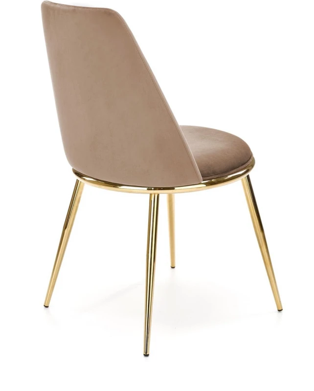 Krzesło K460 tapicerowane do jadalni beżowy/złoty