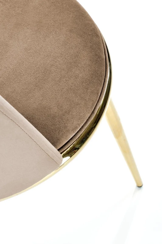 Krzesło K460 tapicerowane do jadalni beżowy/złoty