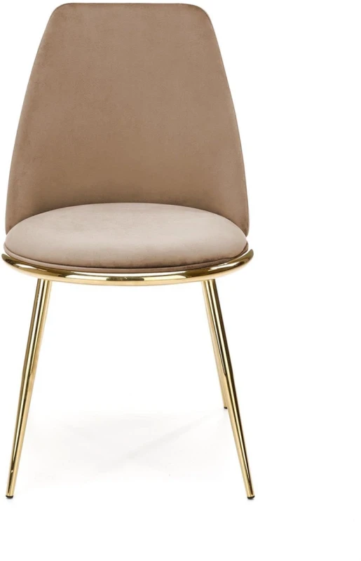 Krzesło K460 tapicerowane do jadalni beżowy/złoty