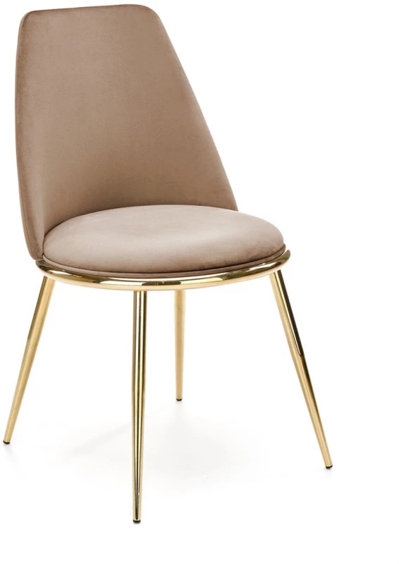 Krzesło K460 tapicerowane do jadalni beżowy/złoty