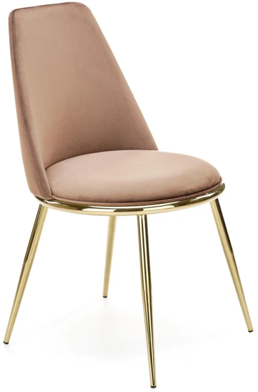 Krzesło K460 tapicerowane do jadalni beżowy/złoty