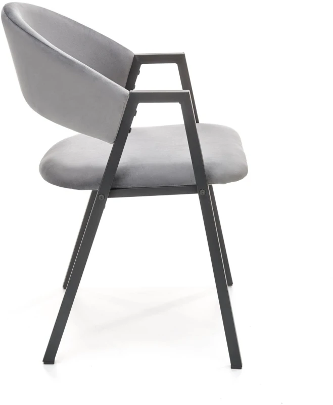 Krzesło tapicerowane K473 z podłokietnikami nowoczesne do jadalni popielaty
