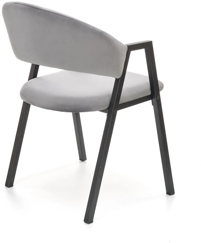 Krzesło tapicerowane K473 z podłokietnikami nowoczesne do jadalni popielaty
