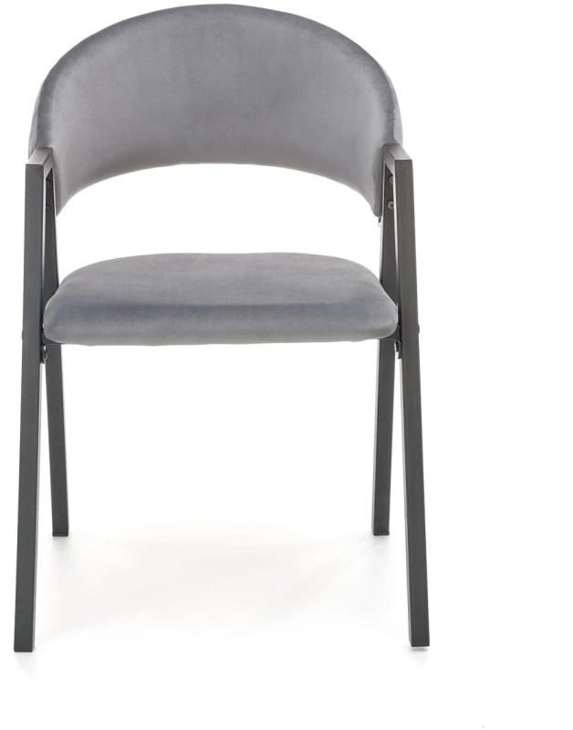 Krzesło tapicerowane K473 z podłokietnikami nowoczesne do jadalni popielaty