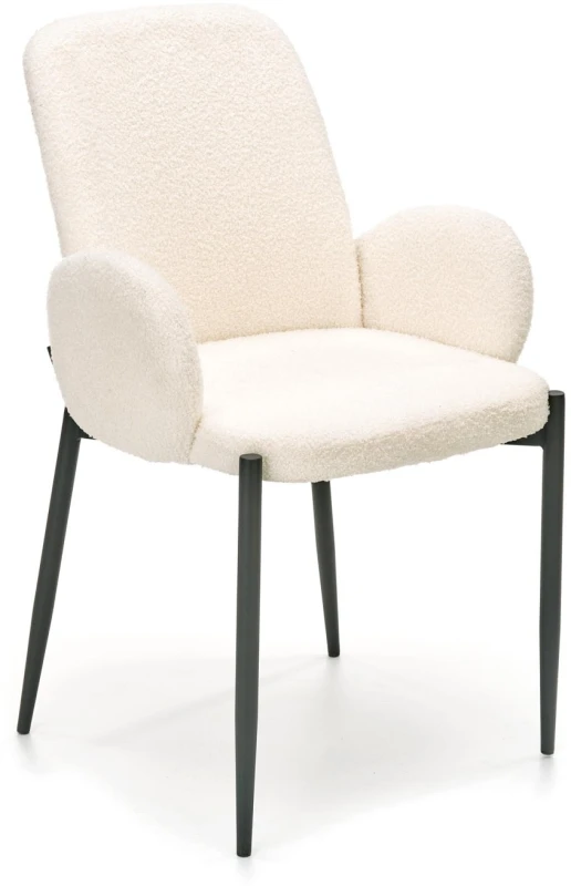 Krzesło K477 tapicerowane do jadalni kremowy/czarny