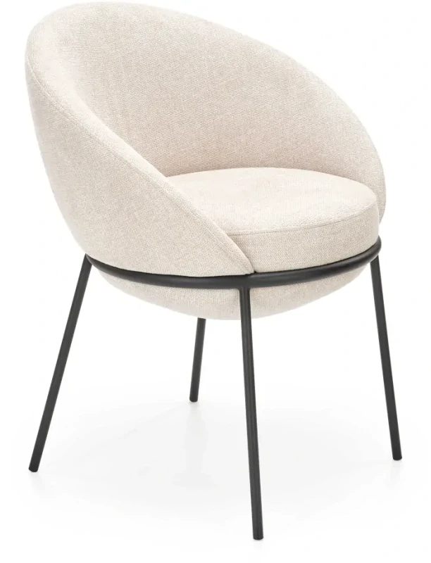 Krzesło tapicerowane K482 z podłokietnikami nowoczesne do salonu beżowy