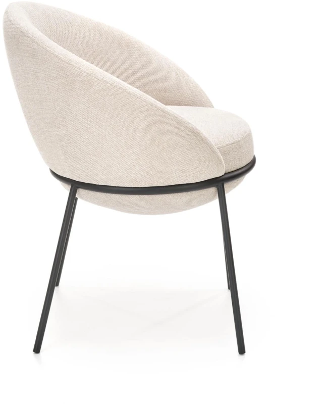 Krzesło tapicerowane K482 z podłokietnikami nowoczesne do salonu beżowy