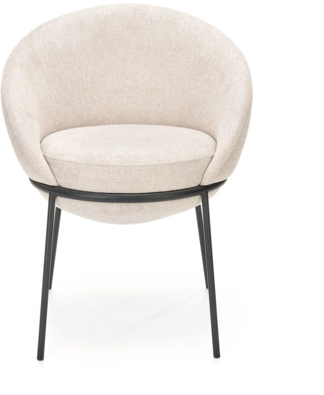 Krzesło tapicerowane K482 z podłokietnikami nowoczesne do salonu beżowy