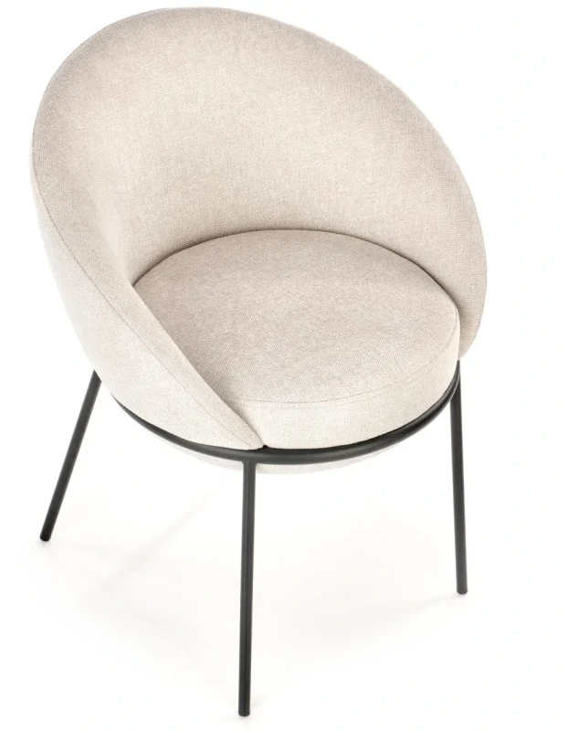 Krzesło tapicerowane K482 z podłokietnikami nowoczesne do salonu beżowy