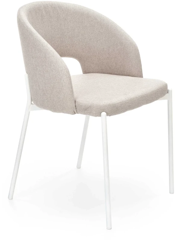 Krzesło tapicerowane K486 nowoczesne z oparciem do jadalni beżowy