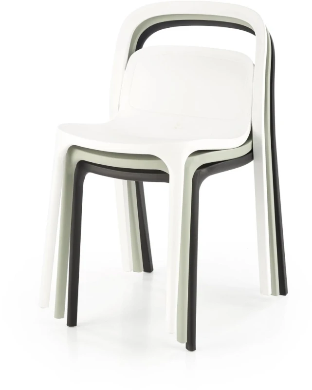 Krzesło ogrodowe K490 z tworzywa nowoczesne na taras biały