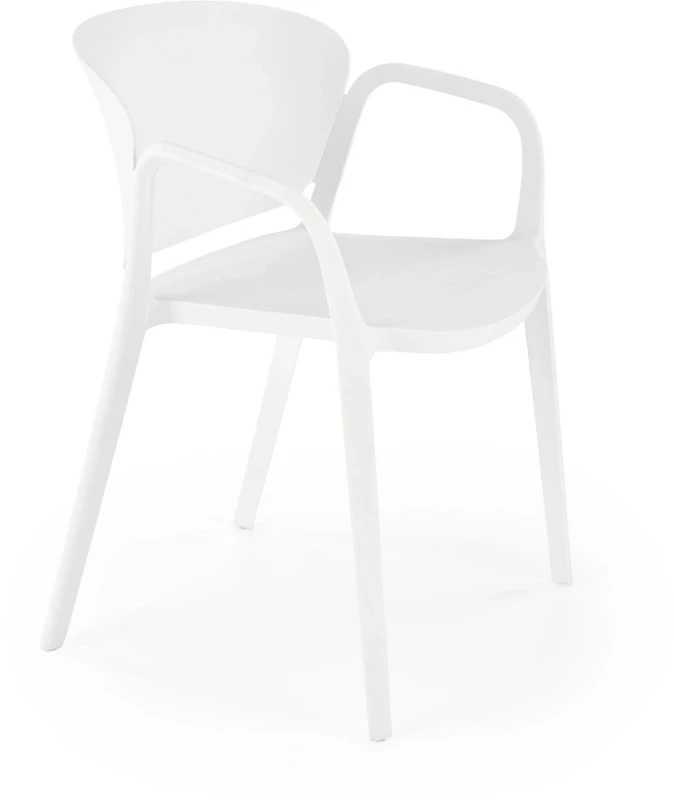 Krzesło ogrodowe K491 z podłokietnikami nowoczesne na taras biały