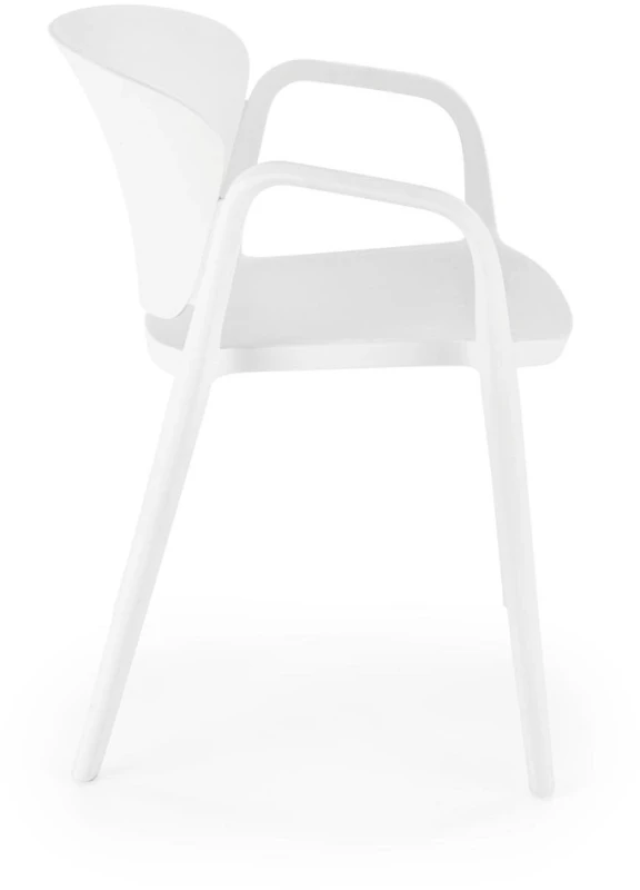 Krzesło ogrodowe K491 z podłokietnikami nowoczesne na taras biały