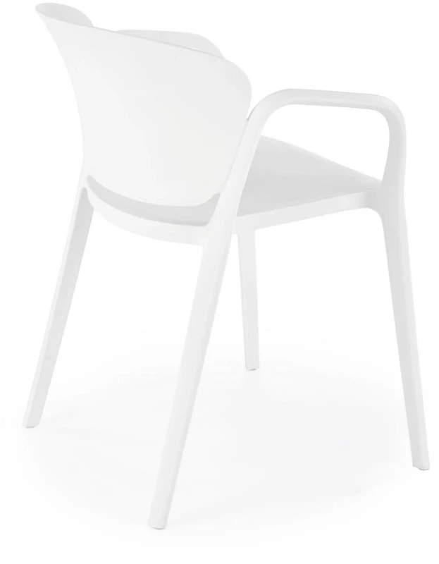 Krzesło ogrodowe K491 z podłokietnikami nowoczesne na taras biały