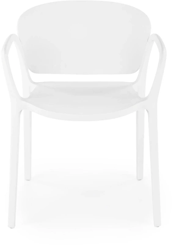 Krzesło ogrodowe K491 z podłokietnikami nowoczesne na taras biały