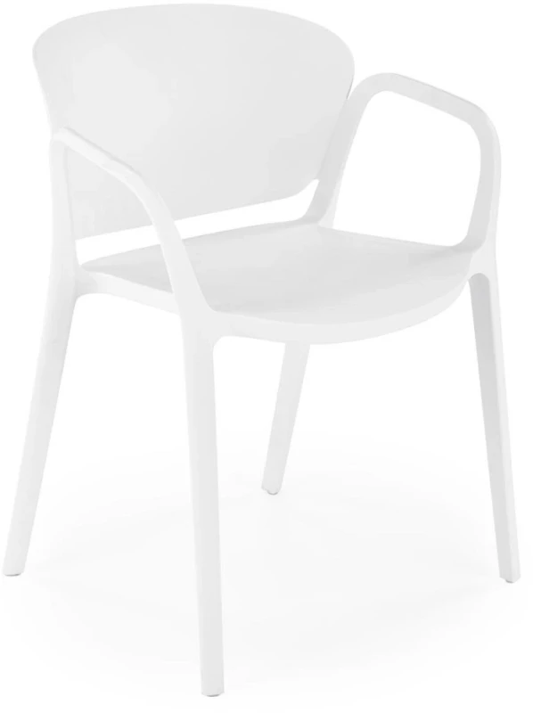 Krzesło ogrodowe K491 z podłokietnikami nowoczesne na taras biały