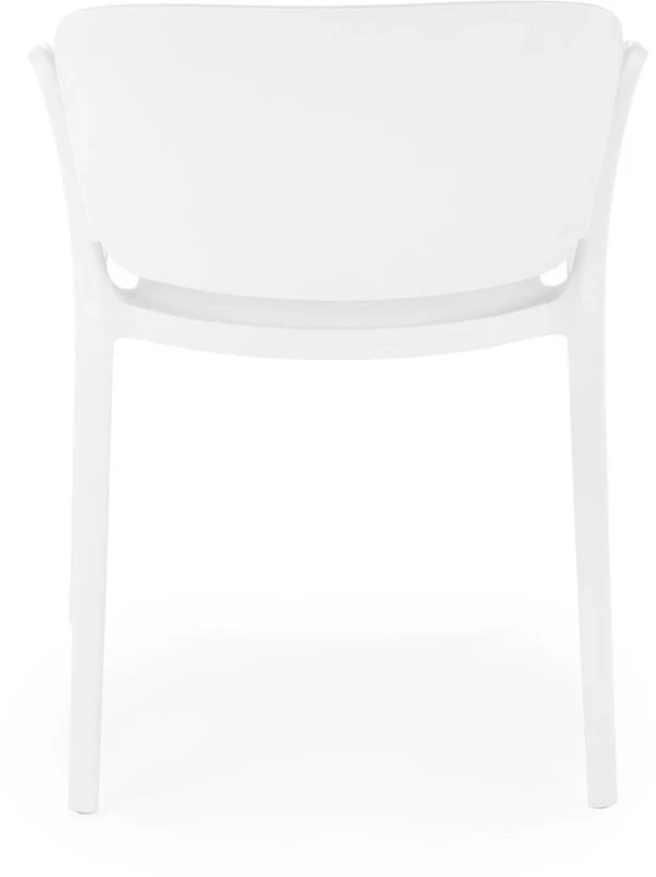 Krzesło ogrodowe K491 z podłokietnikami nowoczesne na taras biały