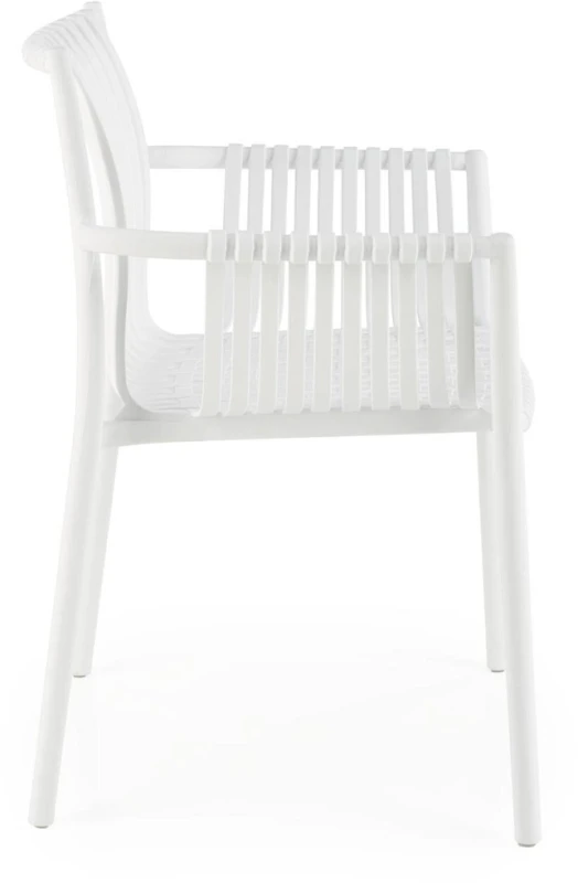 Krzesło ogrodowe K492 z podłokietnikami nowoczesne na taras biały
