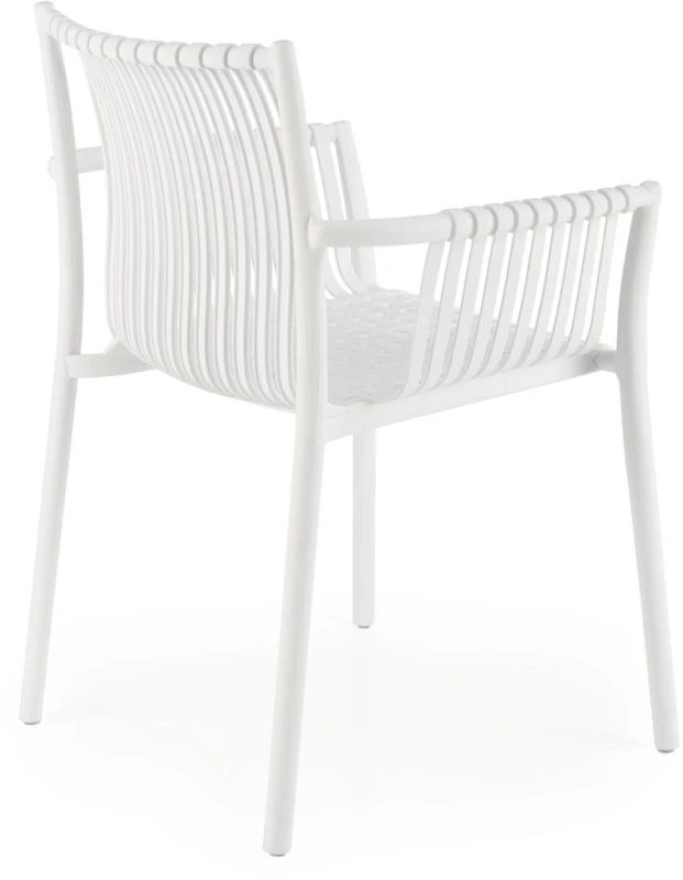 Krzesło ogrodowe K492 z podłokietnikami nowoczesne na taras biały