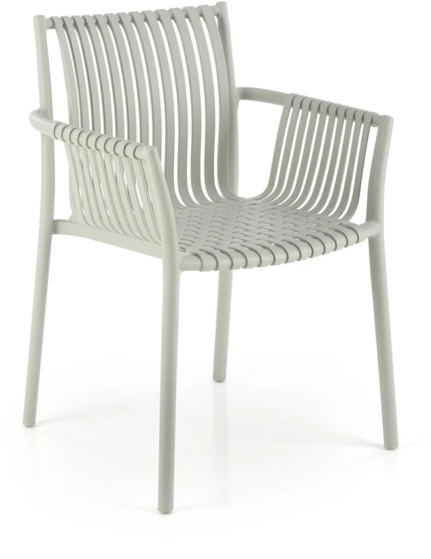 Krzesło ogrodowe K492 z podłokietnikami nowoczesne na taras popielaty