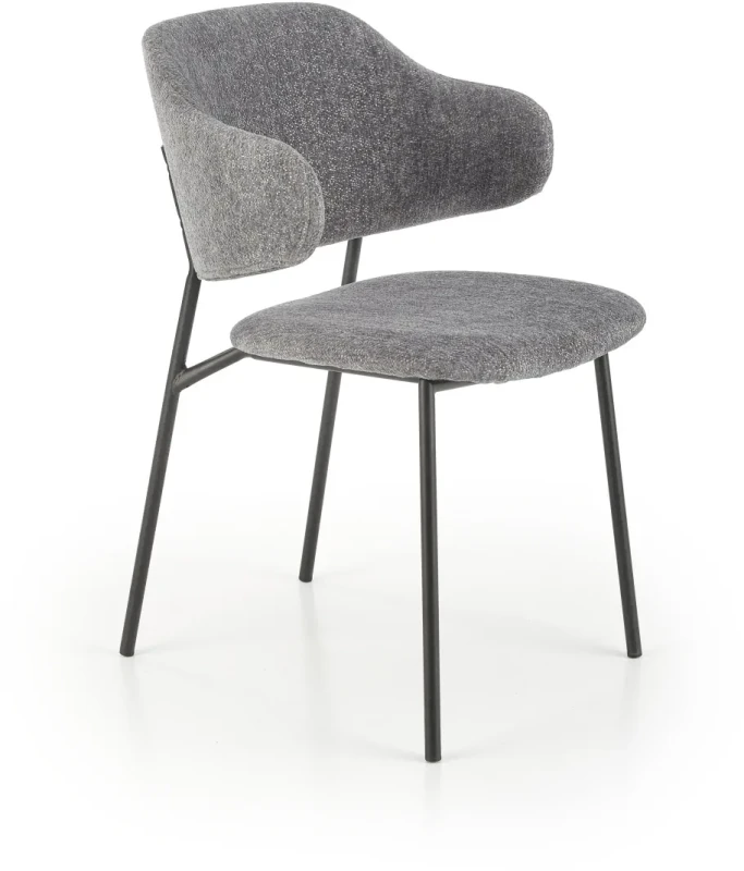 Krzesło tapicerowane K497 nowoczesne loftowe do jadalni jasny popielaty