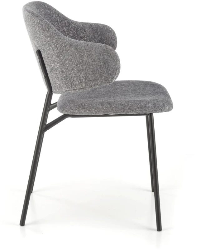 Krzesło tapicerowane K497 nowoczesne loftowe do jadalni jasny popielaty