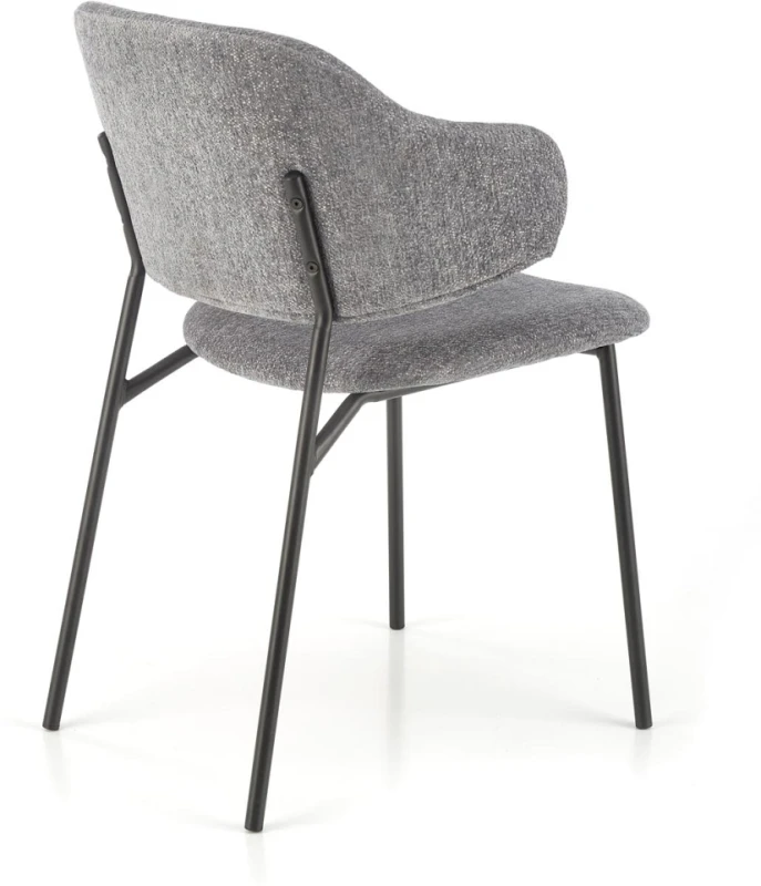 Krzesło tapicerowane K497 nowoczesne loftowe do jadalni jasny popielaty