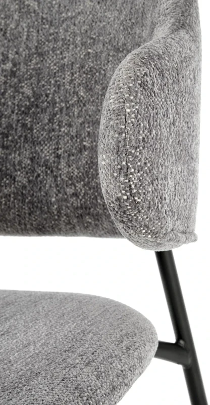 Krzesło tapicerowane K497 nowoczesne loftowe do jadalni jasny popielaty