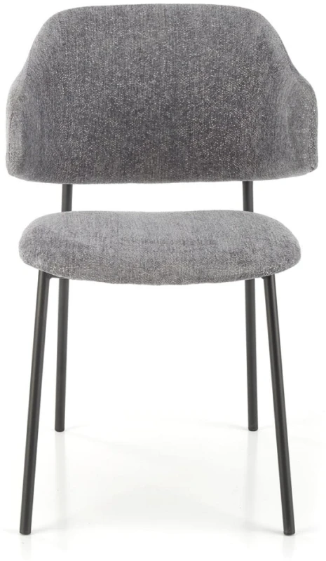 Krzesło tapicerowane K497 nowoczesne loftowe do jadalni jasny popielaty