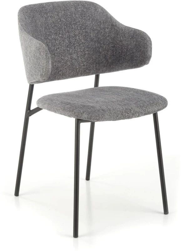 Krzesło tapicerowane K497 nowoczesne loftowe do jadalni jasny popielaty