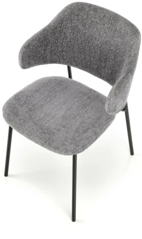 Krzesło tapicerowane K497 nowoczesne loftowe do jadalni jasny popielaty