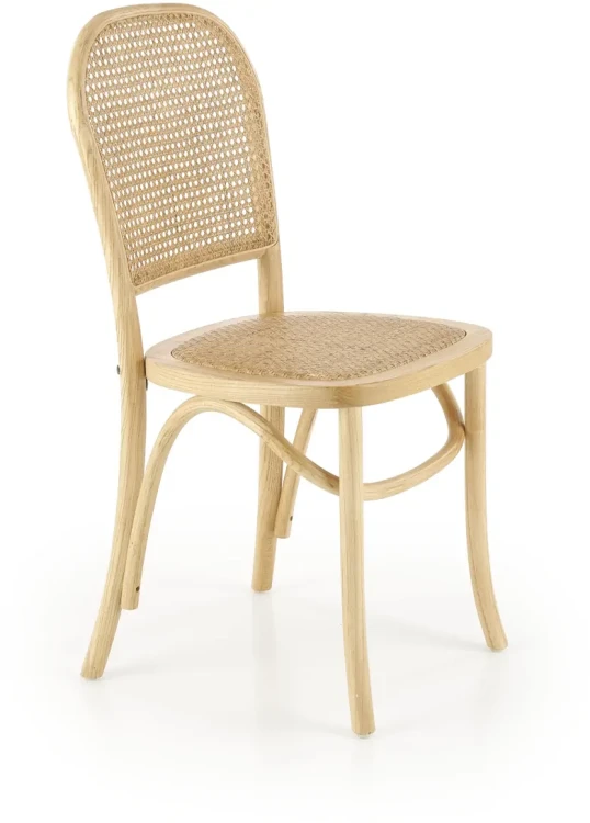 Krzesło rattanowe K502 drewniane boho do jadalni naturalny