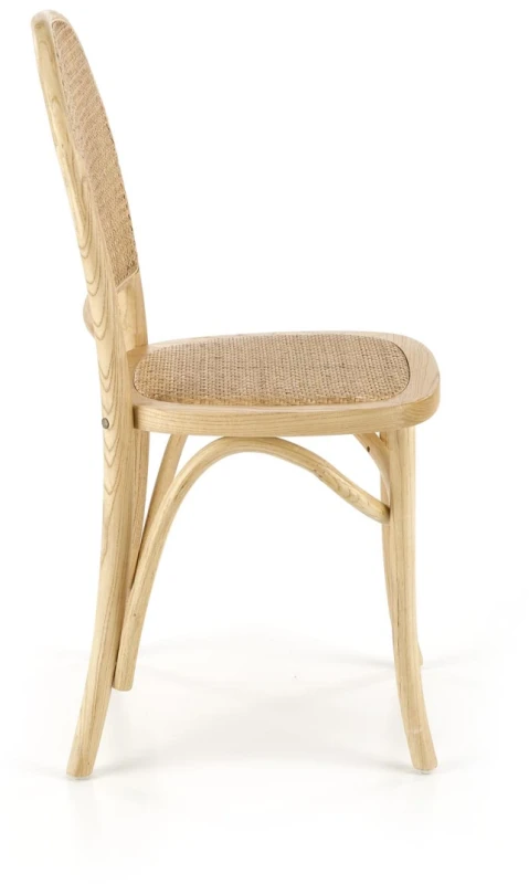 Krzesło rattanowe K502 drewniane boho do jadalni naturalny