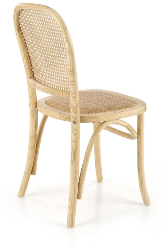 Krzesło rattanowe K502 drewniane boho do jadalni naturalny