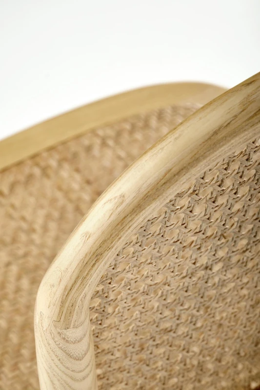 Krzesło rattanowe K502 drewniane boho do jadalni naturalny