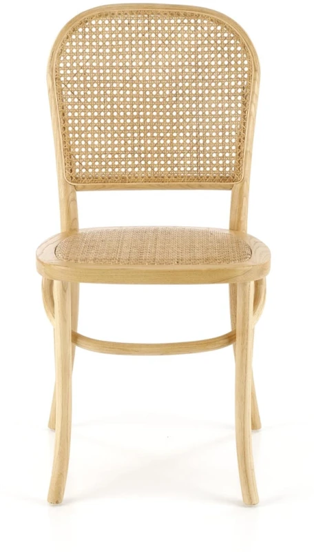 Krzesło rattanowe K502 drewniane boho do jadalni naturalny