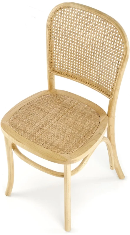 Krzesło rattanowe K502 drewniane boho do jadalni naturalny