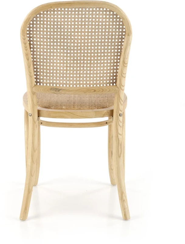 Krzesło rattanowe K502 drewniane boho do jadalni naturalny