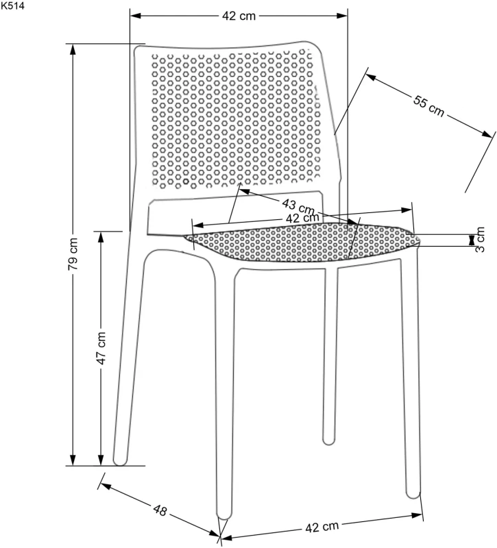 Krzesło K514 polipropylen biały