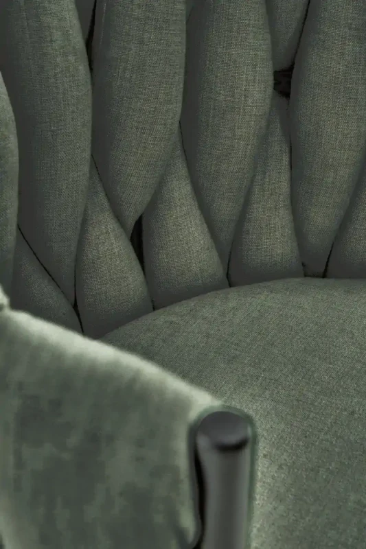 Krzesło tapicerowane K516 z ozdobnym oparciem do salonu oliwkowy