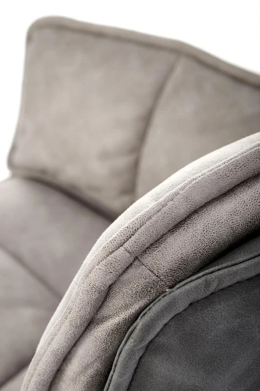 Krzesło obrotowe K523 tapicerowane z eko skóry do jadalni popielaty