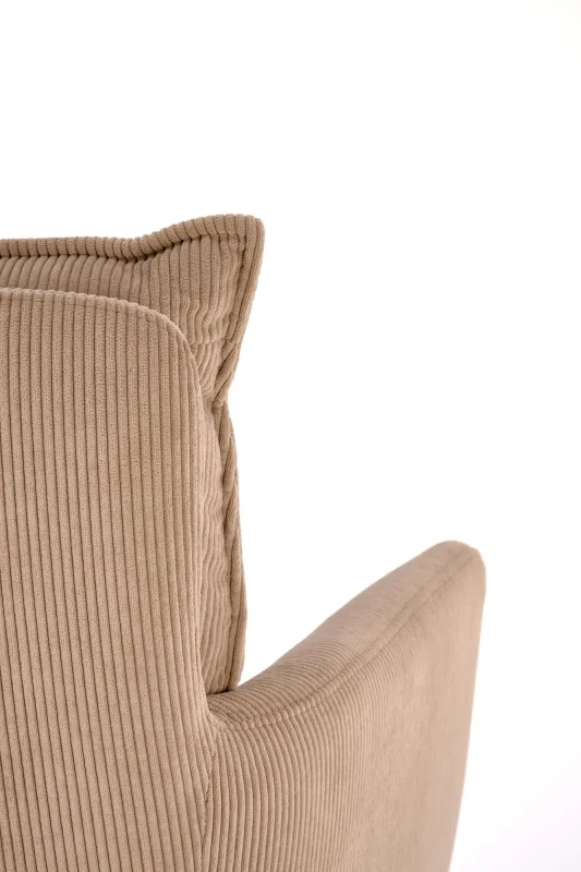 Krzesło obrotowe K528 sztruksowe z podłokietnikami wygodne do jadalni cappuccino