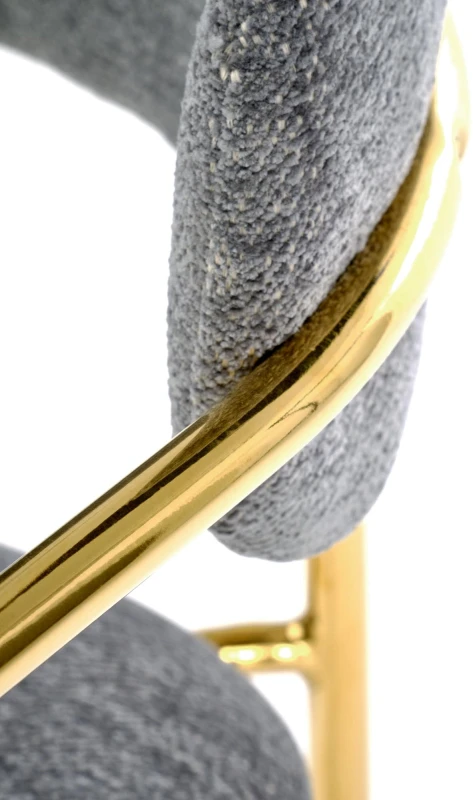 Krzesło tapicerowane K537 z podłokietnikami glamour do salonu popielaty