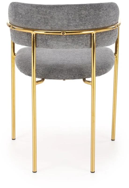 Krzesło tapicerowane K537 z podłokietnikami glamour do salonu popielaty