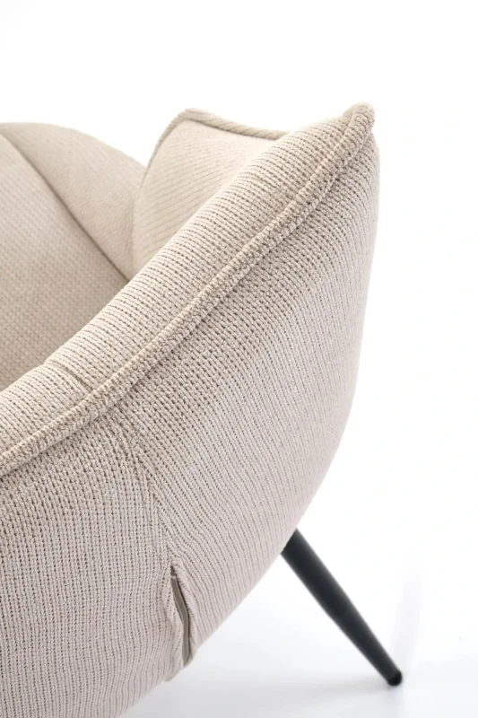 Krzesło tapicerowane K543 kubełkowe nowoczesne z tkaniny VARDO do jadalni beżowy