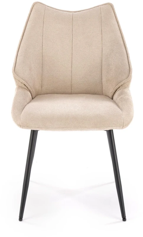Krzesło tapicerowane K543 kubełkowe nowoczesne z tkaniny VARDO do jadalni beżowy
