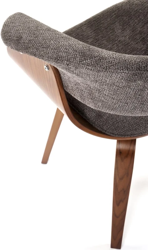 Krzesło drewniane K545 gięte z tkaniny z oparciem do jadalni popielaty/orzechowy