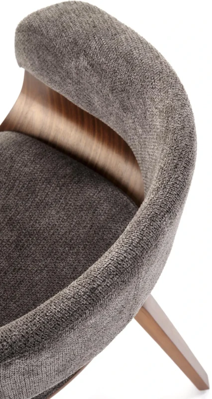 Krzesło drewniane K545 gięte z tkaniny z oparciem do jadalni popielaty/orzechowy