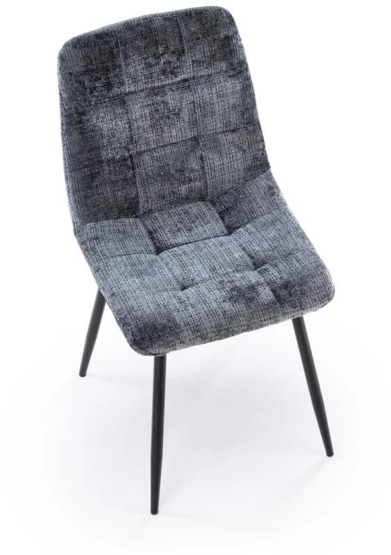 Krzesło tapicerowane K547 pikowane z miękkim siedziskiem do jadalni popielaty